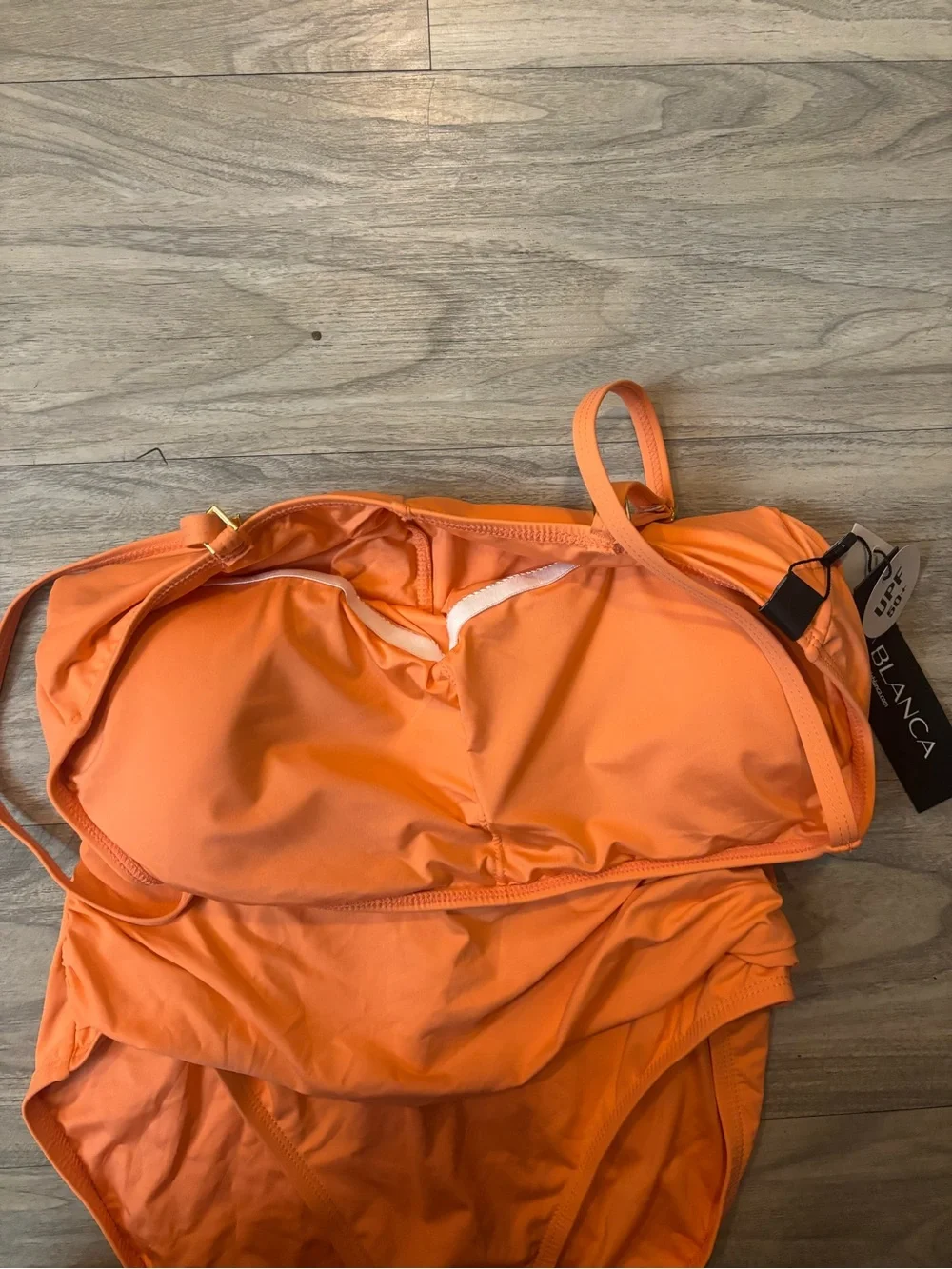 La Blanca Sunset Orange Ruched One-Piece Swimsuit